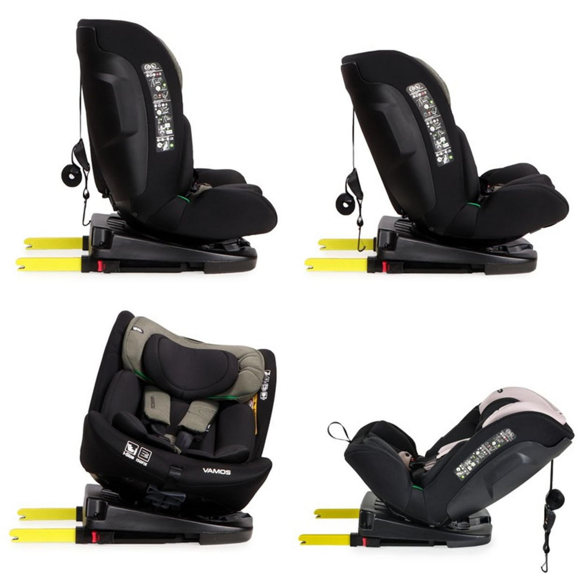 KINDERSITZ Vamos i-Size grün (40-150cm) Gruppe 0/1/2/3 Isofix Top Tether Gurt - Grün, Kunststoff (45/69/56cm) - Moni
