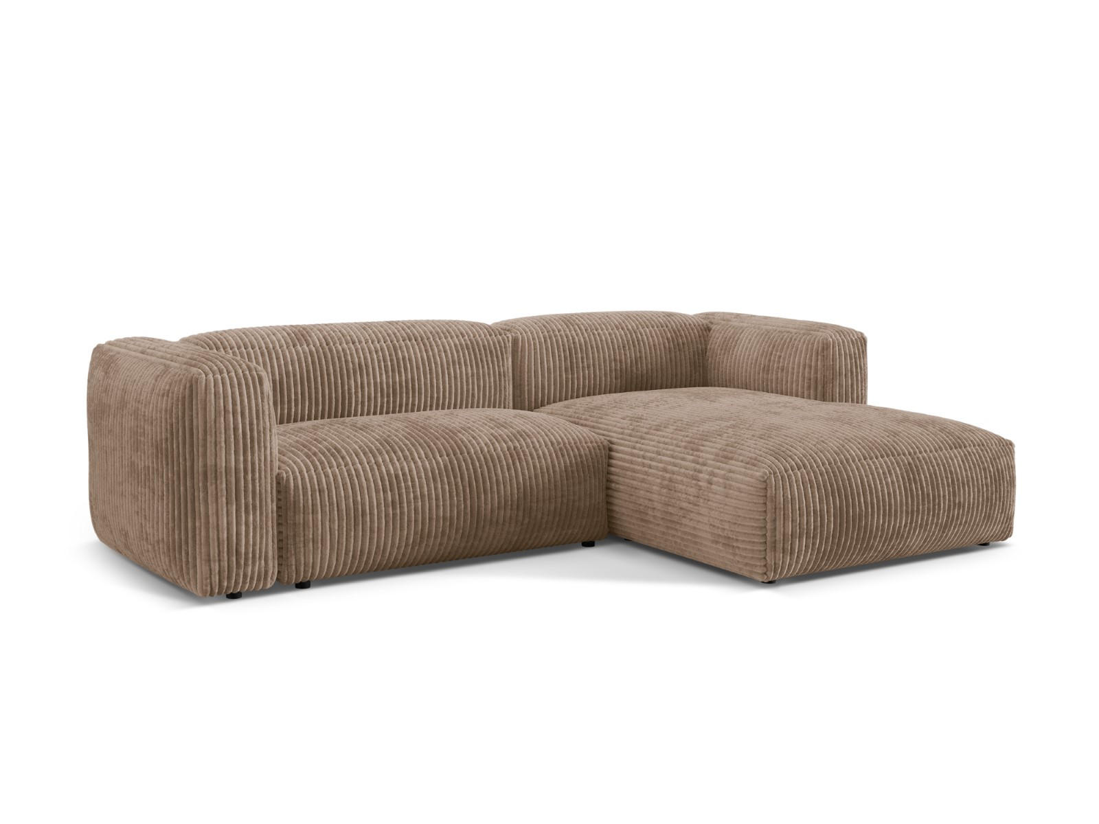 ECKSOFA modular rechts Martina aus Cord eichel 2 Sitzplätze - Rotbraun, Textil (176/283cm) - Micadoni