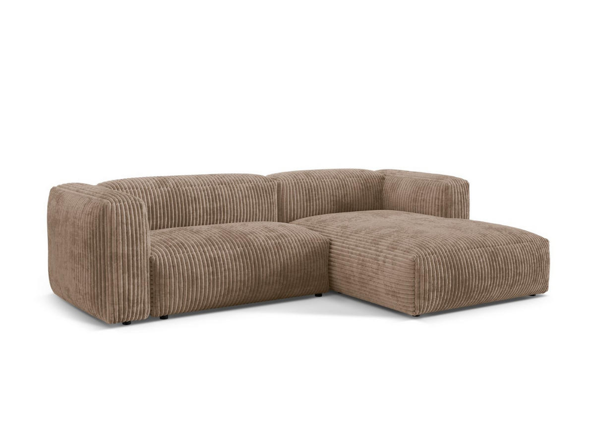 ECKSOFA modular rechts Martina aus Cord eichel 2 Sitzplätze - Rotbraun, Textil (176/283cm) - Micadoni