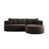 ECKSOFA FIORE L-förm Moderne Ausziehbare Schlaf-Funktion, automatischer Auffaltung, lose Rückenkissen freistehend RECHTS 284x183x82cm Brown - Braun, Holz/Textil (284/183cm) - DomoHome