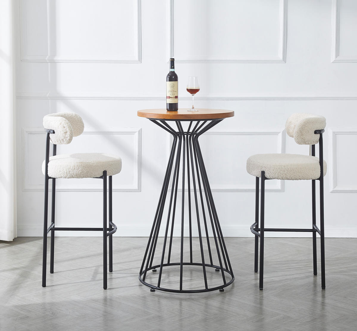 BARHOCKER 2er-Set Metall Weiß - Weiß, Metall (47/103/47cm) - Nordlys