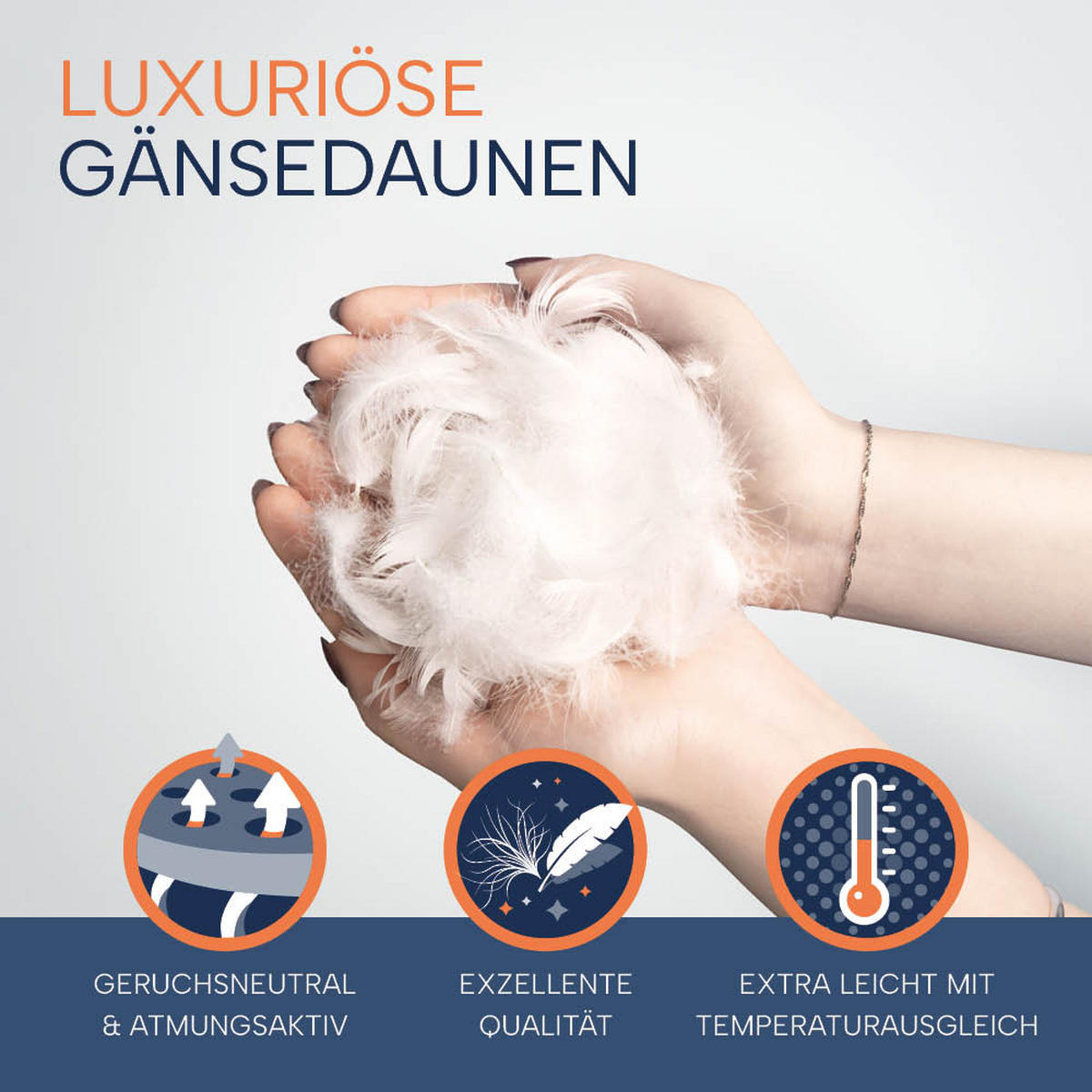 DAUNENDECKE 200x200 Extra leicht, FIRST CLASS - Weiß, Textil (200/200cm) - casimum