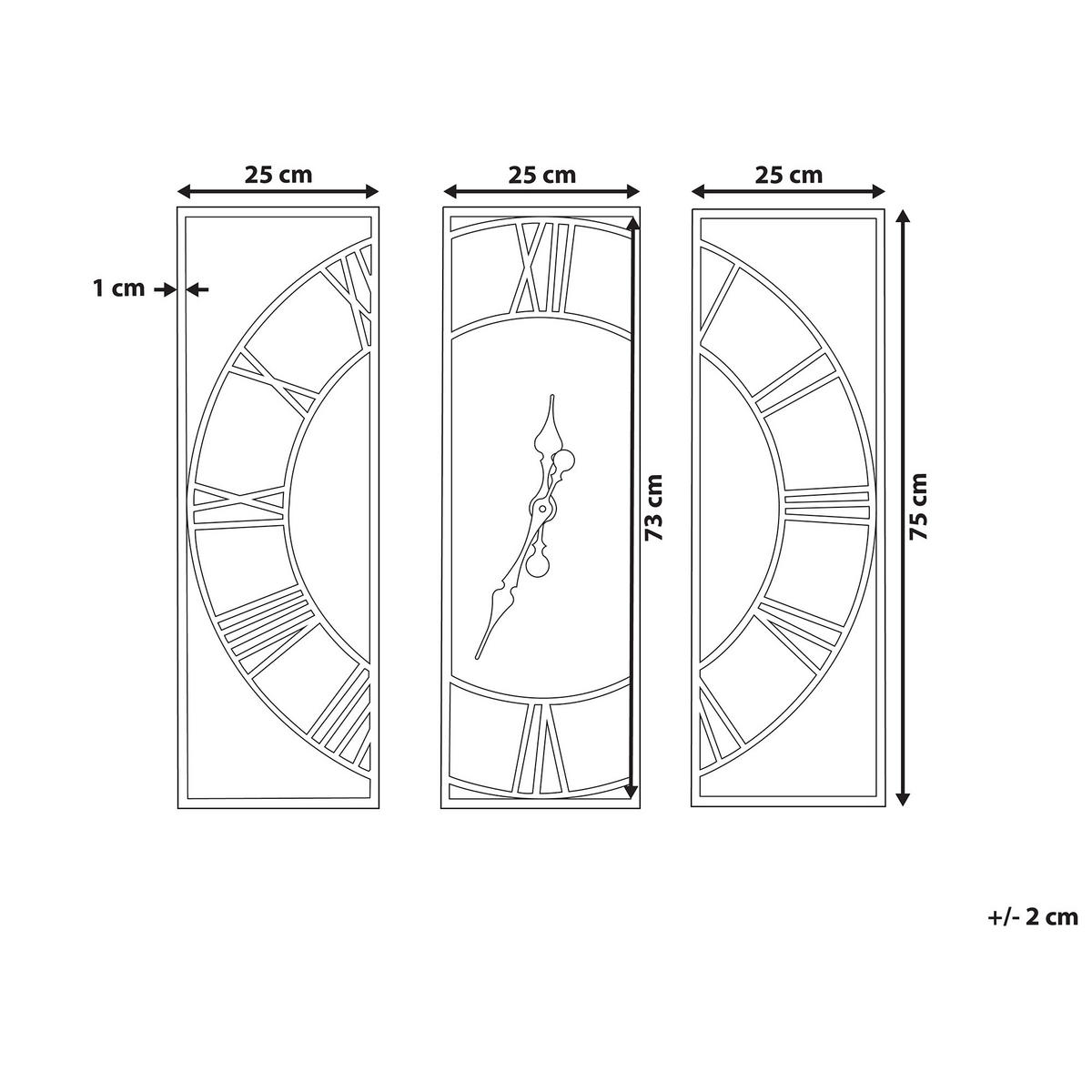 WANDUHR Tannenholz heller holzfarbton Coatlan - Hellbraun, Holz (75/75/4cm) - Beliani