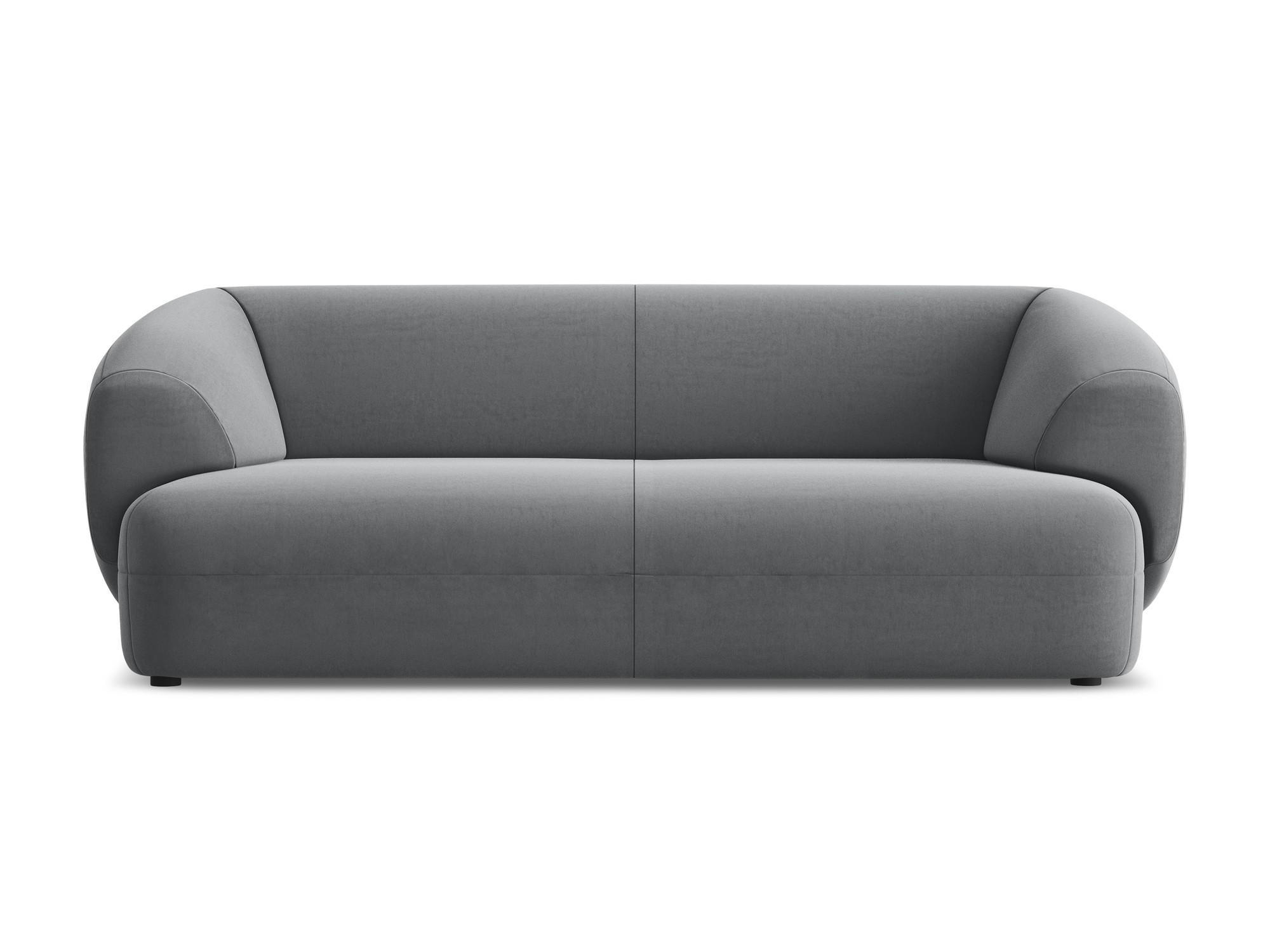 3-SITZER SOFA Samt Stoff Grau - Dunkelgrau/Schwarz, Kunststoff/Textil (212/81/98cm) - Makamii