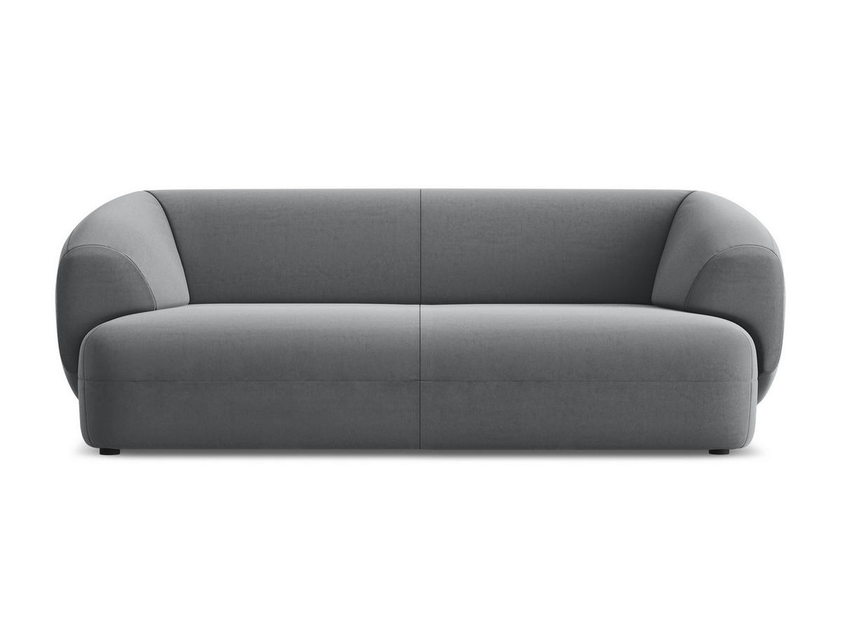 3-SITZER SOFA Samt Stoff Grau - Dunkelgrau/Schwarz, Kunststoff/Textil (212/81/98cm) - Makamii