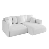 ECKSOFA Ottomane rechts ONESK-L 216x177x72 Weiß Bouclé - Weiß, Holzwerkstoff/Kunststoff (177/216cm) - ALTDECOR