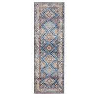 VINTAGE-LÄUFER George waschbar 80x240 cm - Blau, Kunststoff (80/240cm) - benuta