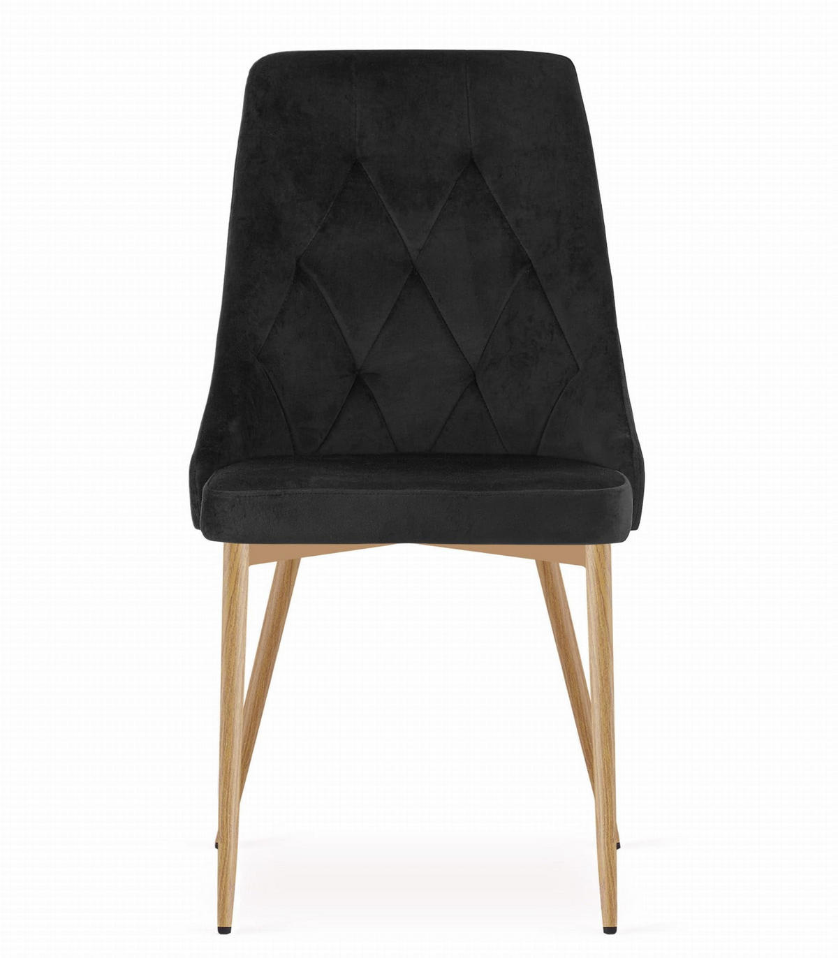 ESSZIMMERSTUHL Schwarzer Samt, Diamantpolsterung, Bequeme Sitzfläche - Schwarz, Textil (48/89/43cm) - Best For Home