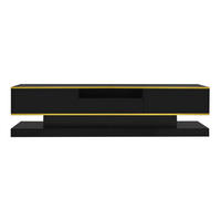 TV-LOWBOARD Schwarz 180/38/45 cm - Schwarz, Holzwerkstoff (180/45/38cm) - PANGIVO