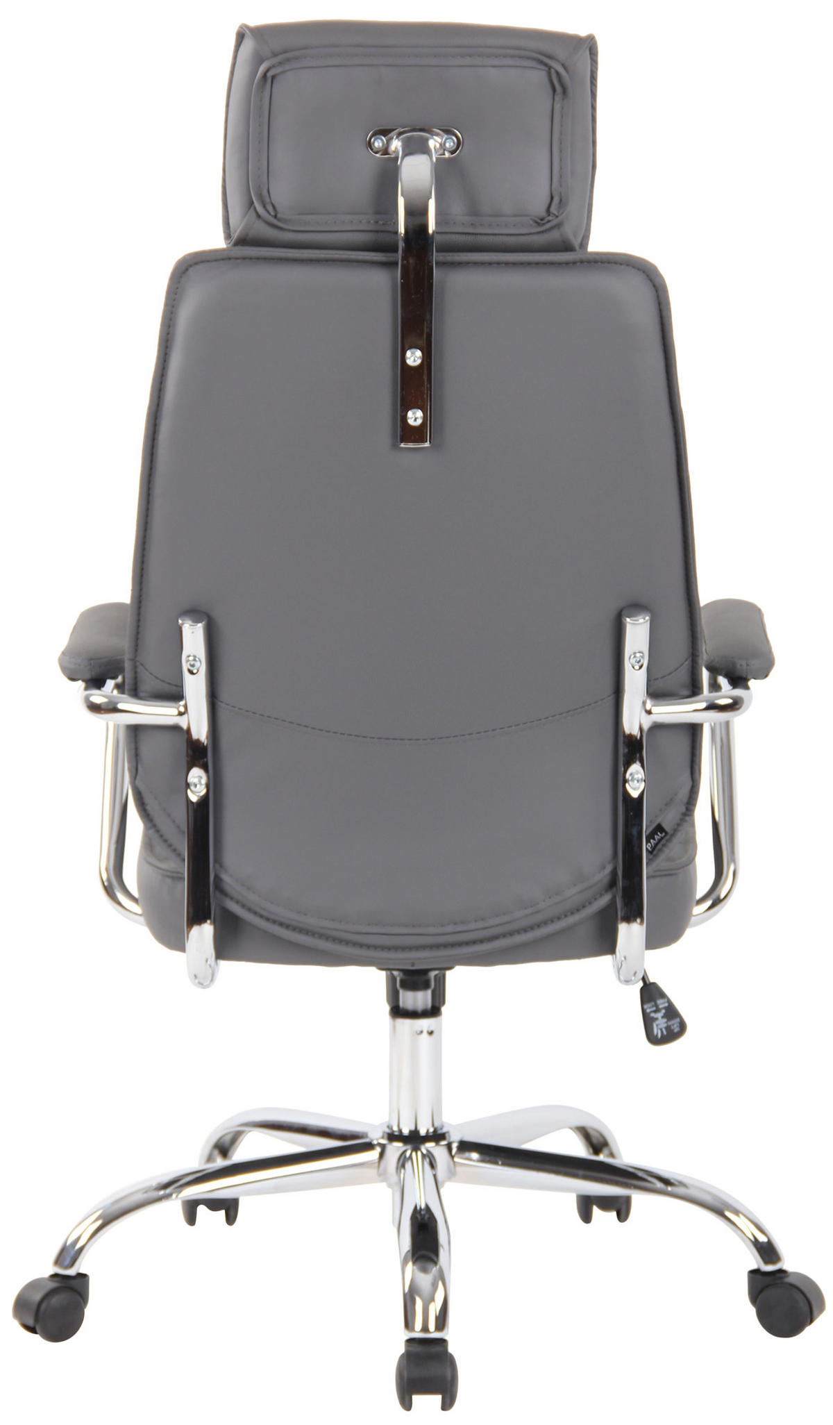 CHEFSESSEL Echtleder Grau - Chromfarben/Grau, Leder/Metall (59/117/57cm) - CLP