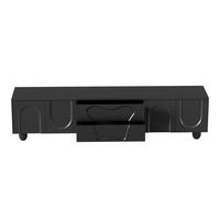 TV-SCHRANK 180/40/42 cm Schwarz mit Schubladen und Türen - Schwarz, Holz/Holzwerkstoff (180/42/40cm) - Oxeza