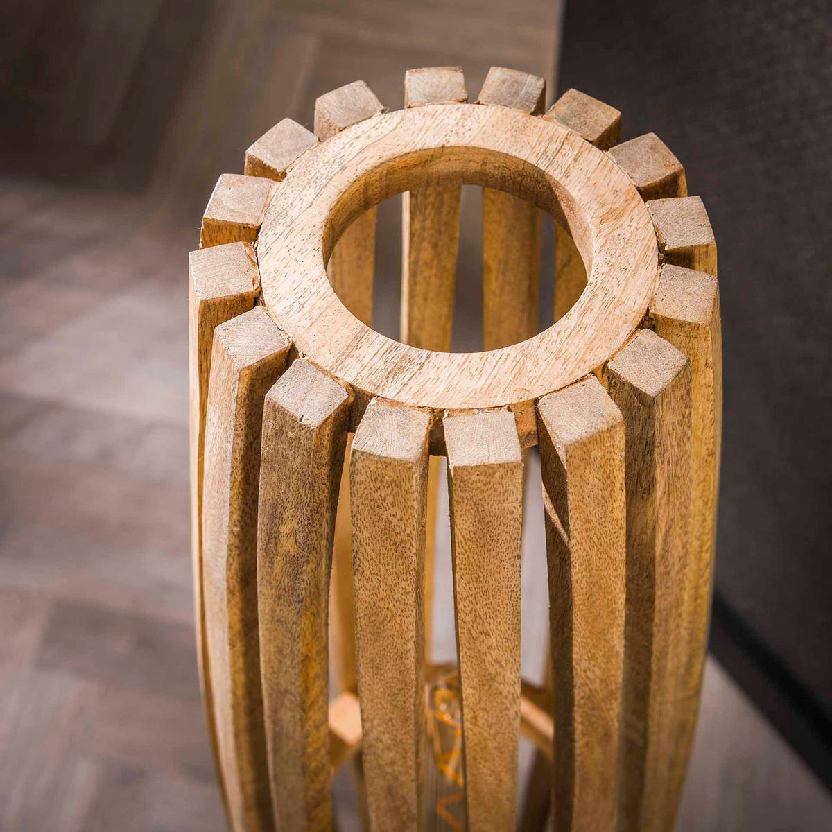 STEHLEUCHTE Orbit Braun 28/145/ 28 cm - Braun, Holz (28/145/28cm) - Hoyz Collection
