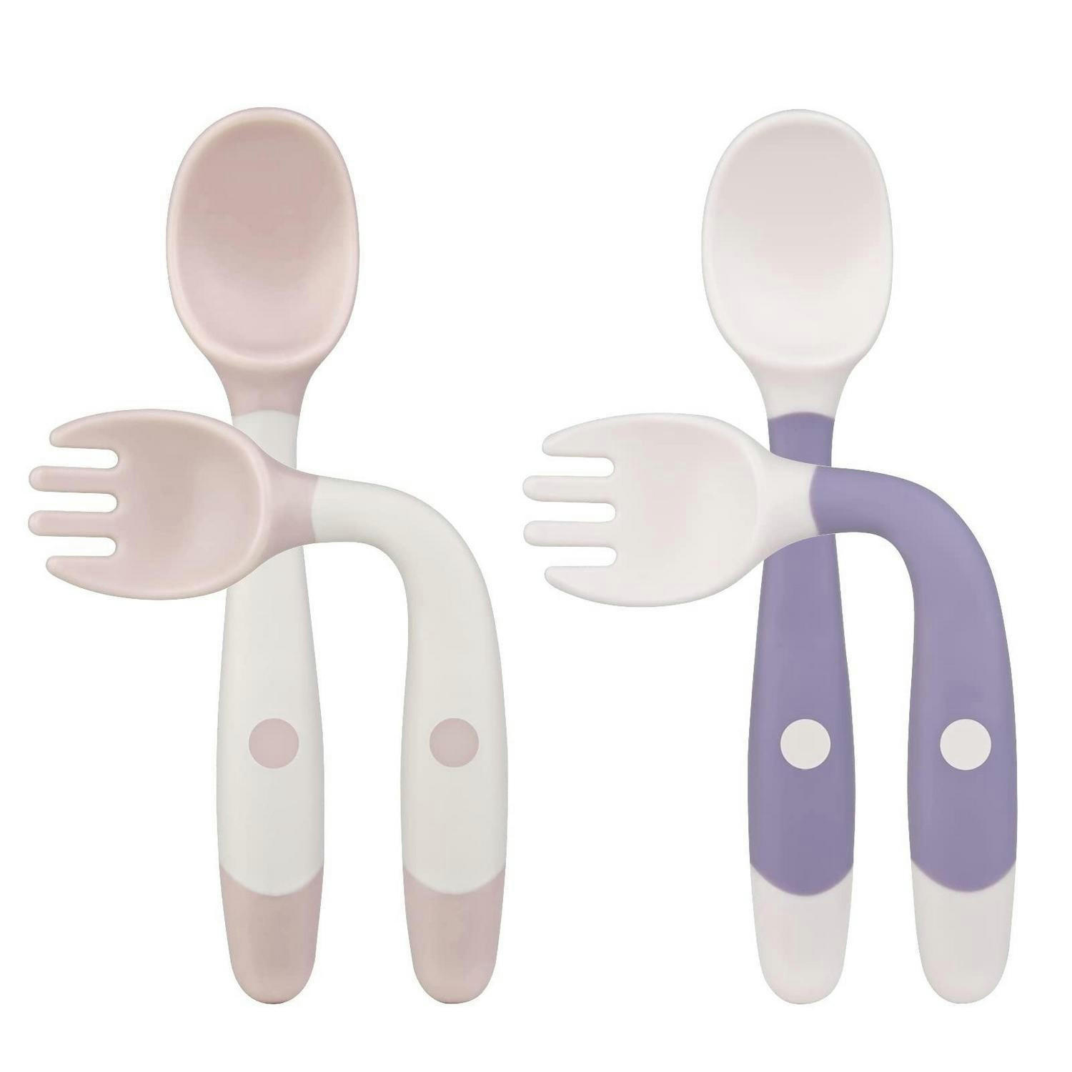 BABYBESTECK 4-teiliges Set BPA-frei Lila Beige - Multicolor, Kunststoff