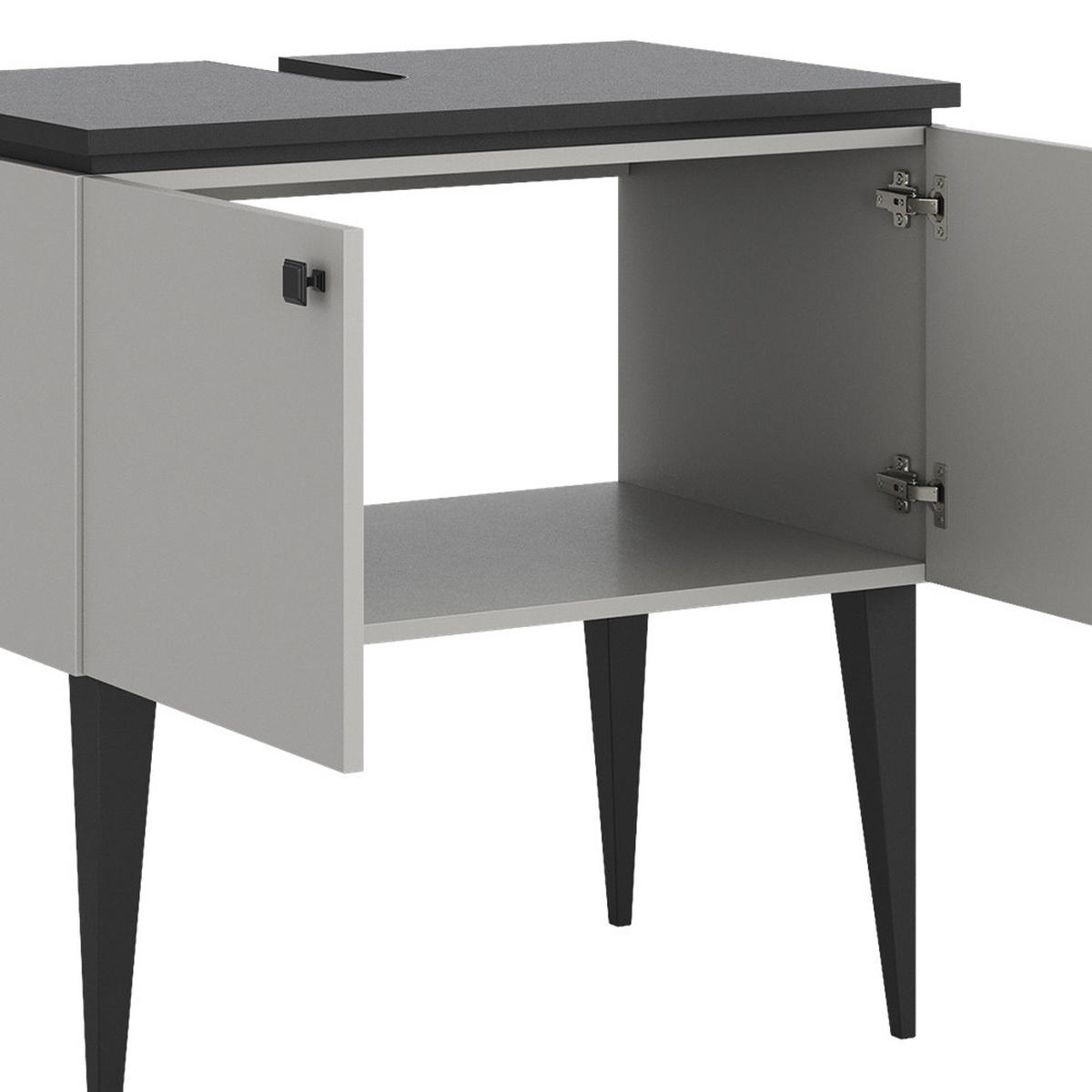 WASCHBECKENUNTERSCHRANK Gerta Grau 80 x 79 cm mit Türen - Grau, Holzwerkstoff (80/79/50cm) - Vicco
