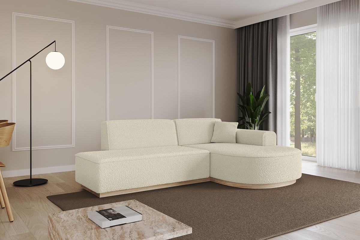 ECKSOFA Ottomane Rechts ARRIO-L1 - 243x171x83 cm Beige - Beige, Holzwerkstoff/Textil (243/171cm) - ALTDECOR