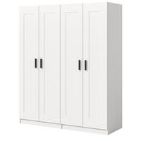 KLEIDERSCHRANK in weiß 160 x 194 cm, Drehtürenschrank 4-türig skandinavisch - Schwarz/Weiß, Holzwerkstoff/Kunststoff (160/194/56cm) - Inn.Furn