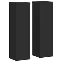 PFLANZENSTÄNDER 2 Stk. Schwarz 17/17/60 Cm Holzwerkstoff - Schwarz, Holzwerkstoff (17/60/17cm) - vidaXL