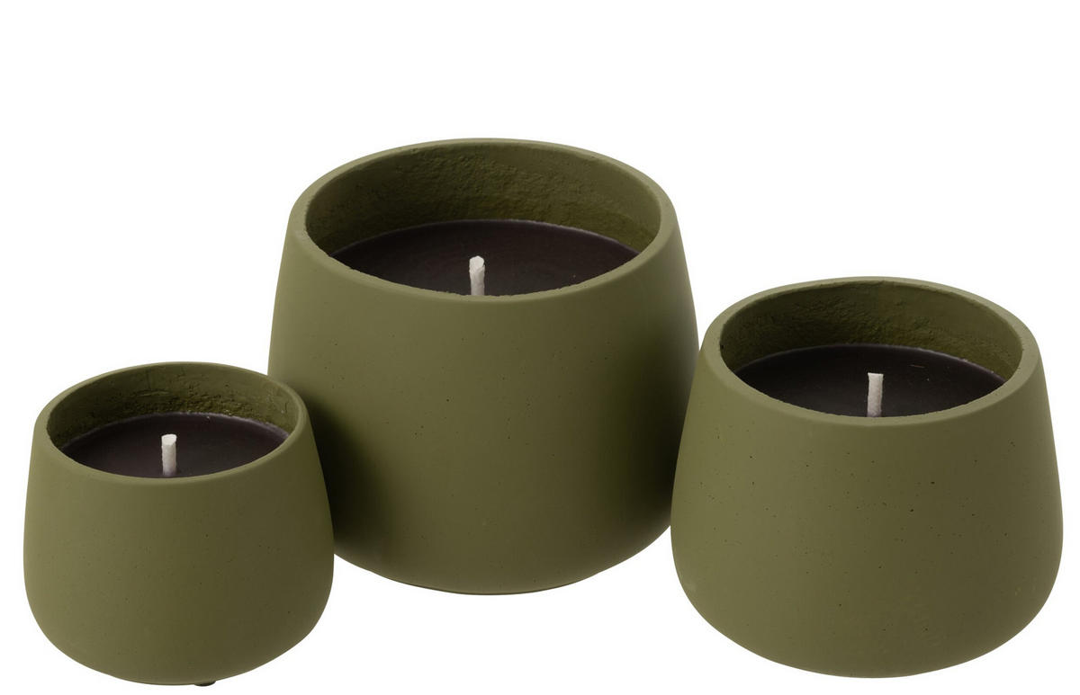 KERZEN KYRA - Zement - Grün - L - 45 Std. - Grün, Stein (20.5/16cm) - J-Line