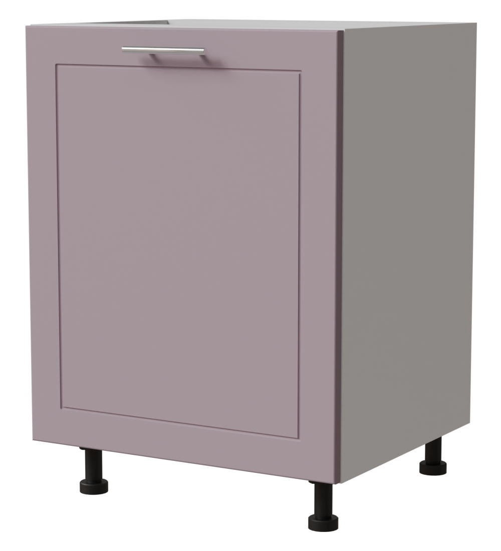 UNTERSCHRANK Bari D1D/60 Weiß / RAL 4009 pastellviolett 60 / 50 / 82cm - Violett/Weiß, Holz/Holzwerkstoff (60/82/50cm) - Feldmann-Wohnen