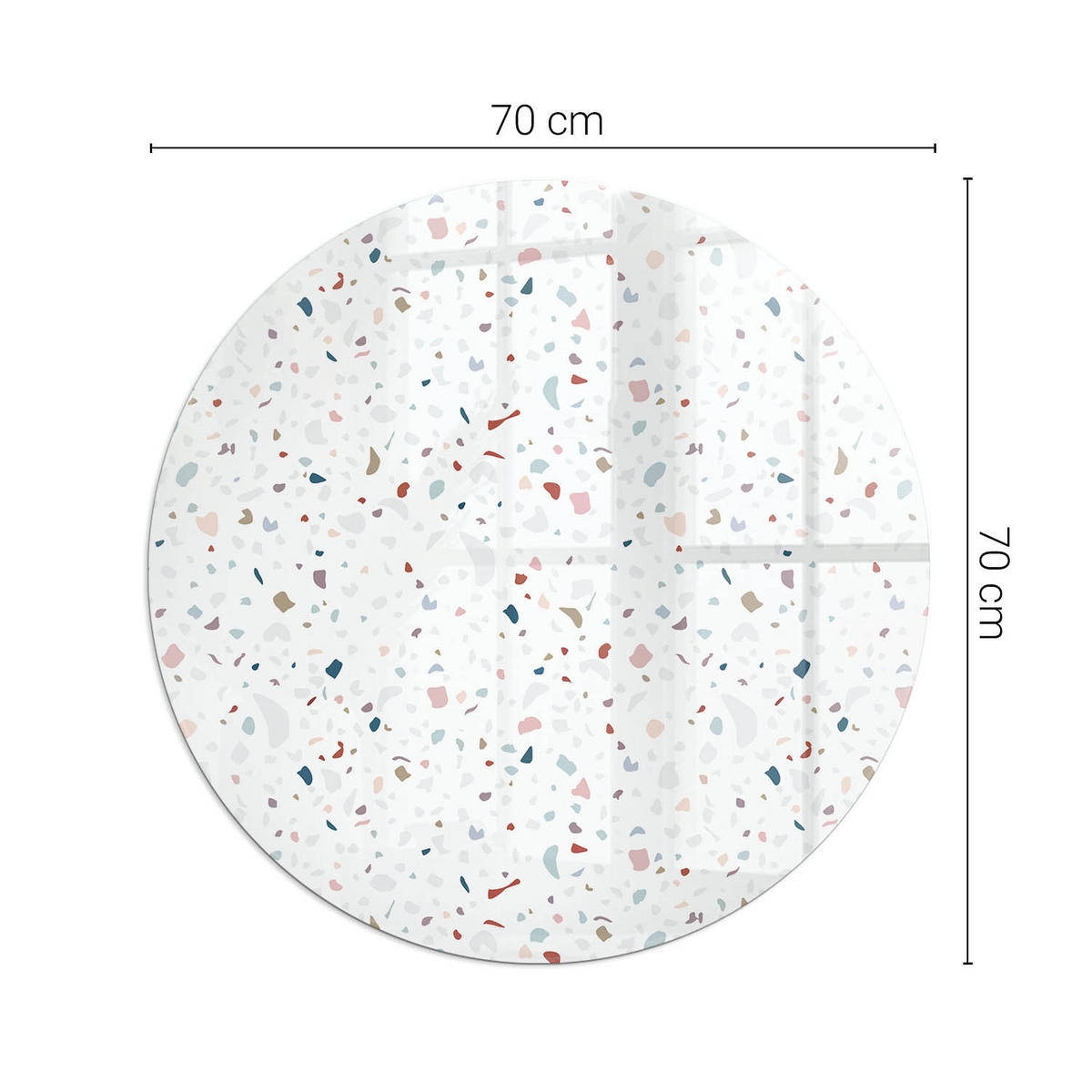 GLASPLATTE für Kamin Ø 70 cm Weiß - Weiß, Glas (70/70/0.4cm) - ArtPrintCave