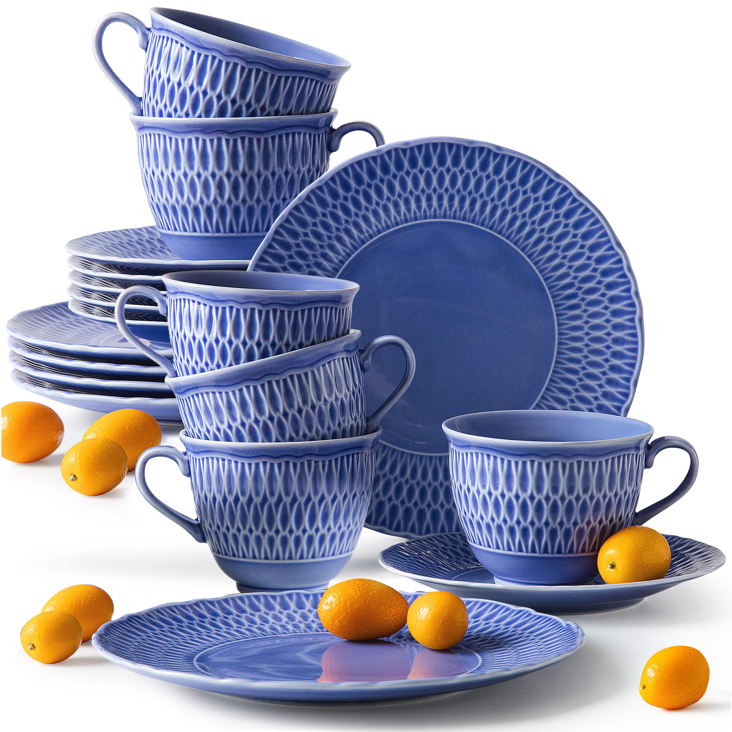 KAFFESERVICE CMIELOW SOFIA Kombiservice - Blau, Keramik (21/7.5/21cm) - KONSIMO®