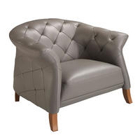 SESSEL Grau Honig 112/99/81 cm - Grau/Honig, Leder (112/81/99cm) - ANGEL CERDA