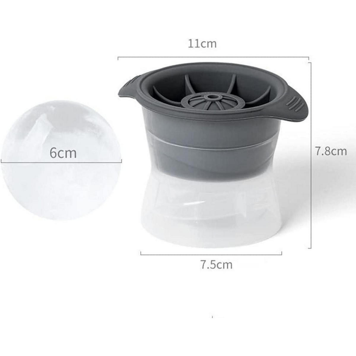 EISWÜRFELFORM 4-teiliges Set 6 cm - Grau, Kunststoff (15/10/21cm)