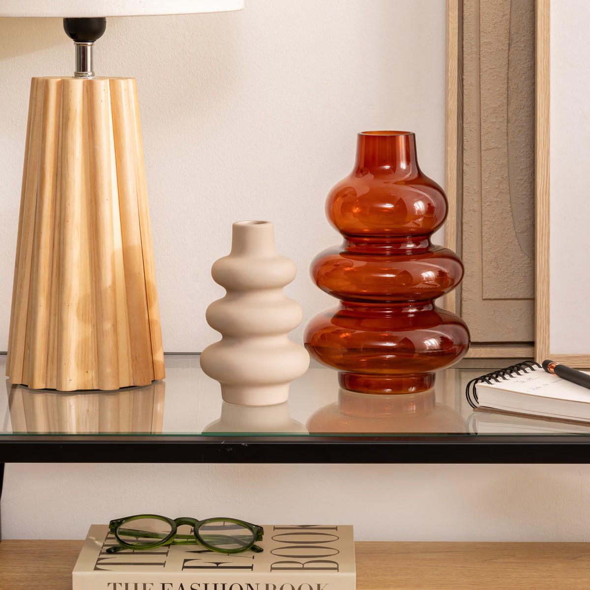 VASE Glas bernsteinfarben Clothilde H. 22 cm - Orange, Glas (14.5/22cm) - Atmosphera Createur d´interieur