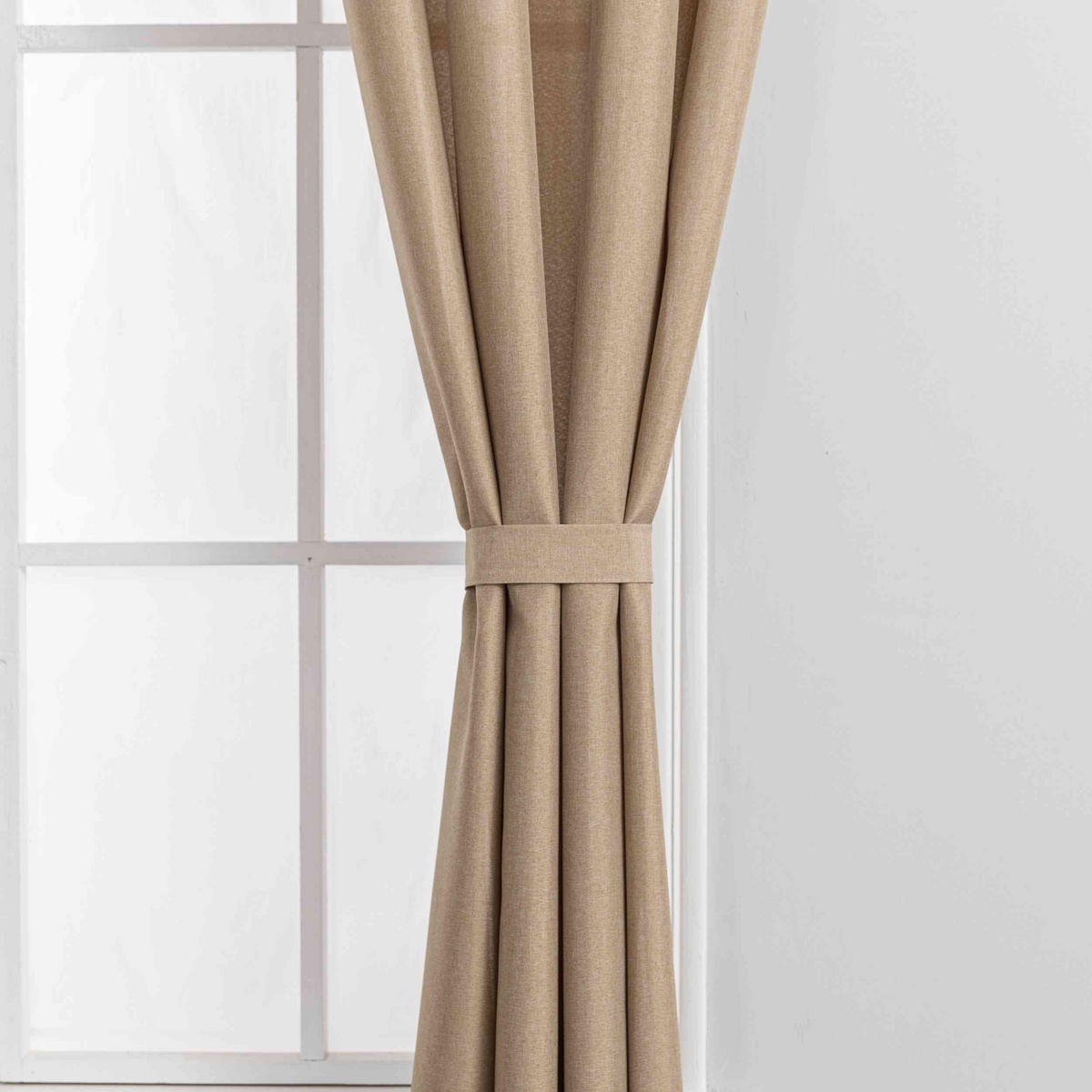 GARDINE Wellenvorhang Wien 245x145 cm Taupe - Taupe, Textil (145/245cm) - Gardinenbox