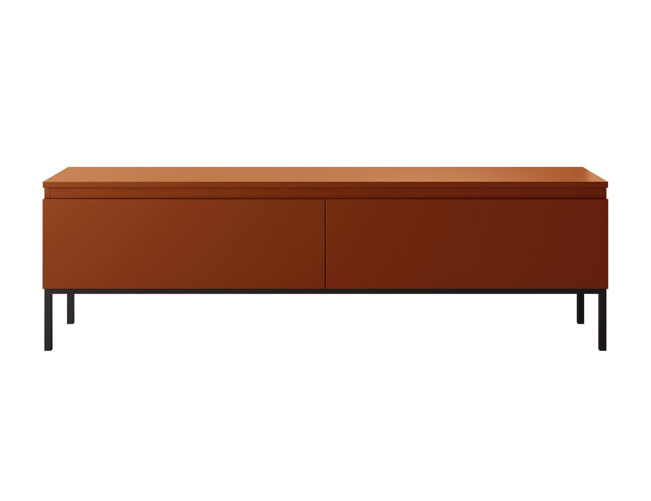 Selsey TV stolek Bemmi cihlově červený na kovovém podstavci 150/46/32 cm