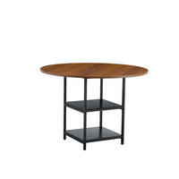 ESSTISCH Moderner Esstisch rund 107 cm mit Ablage, Metallgestell, Nussbaum-Optik, Holzwerkstoff/Metall - Walnussfarben/Schwarz, Holzwerkstoff/Metall (107/107/75cm) - EVRYAE