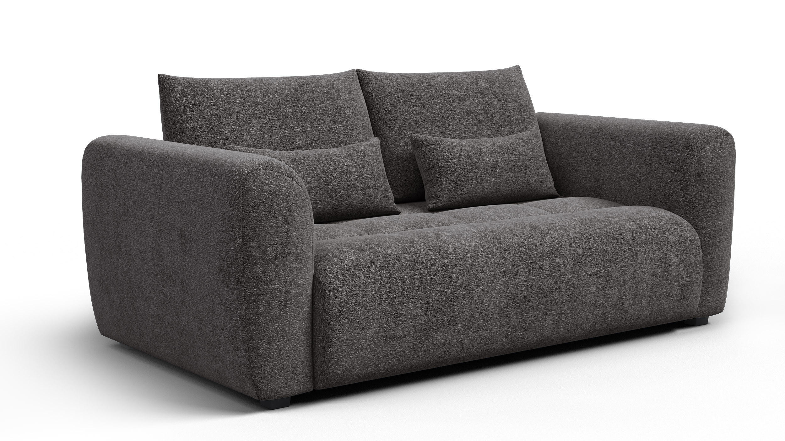 SOFA SORENO 3-Sitzer, dunkelgrau - Dunkelgrau/Schwarz, Holz/Textil (214/94/114cm) - Courtois Laville