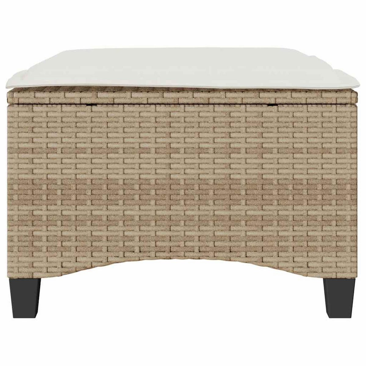 GARTENHOCKER Mit Kissen 2 Stk. Beige 55/55/36 Cm Poly Rattan - Creme, Kunststoff (55/36/55cm) - vidaXL