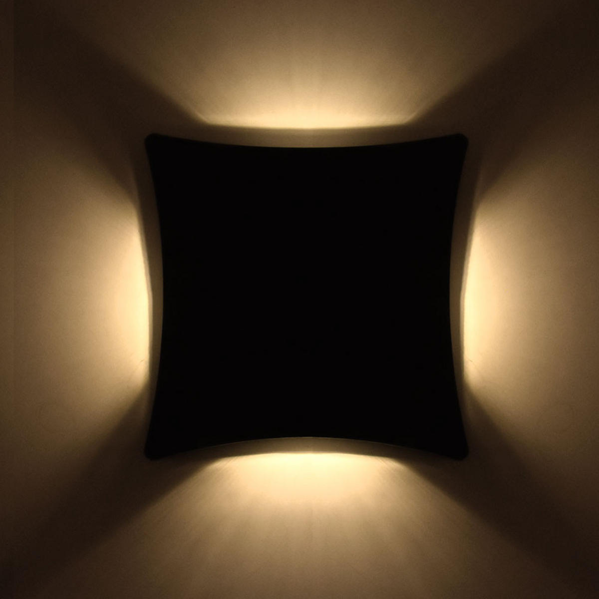 LED AUSSEN-WANDLEUCHTE Aludruckguss Schwarz - Schwarz, Metall (20.5/20.5/7.4cm)