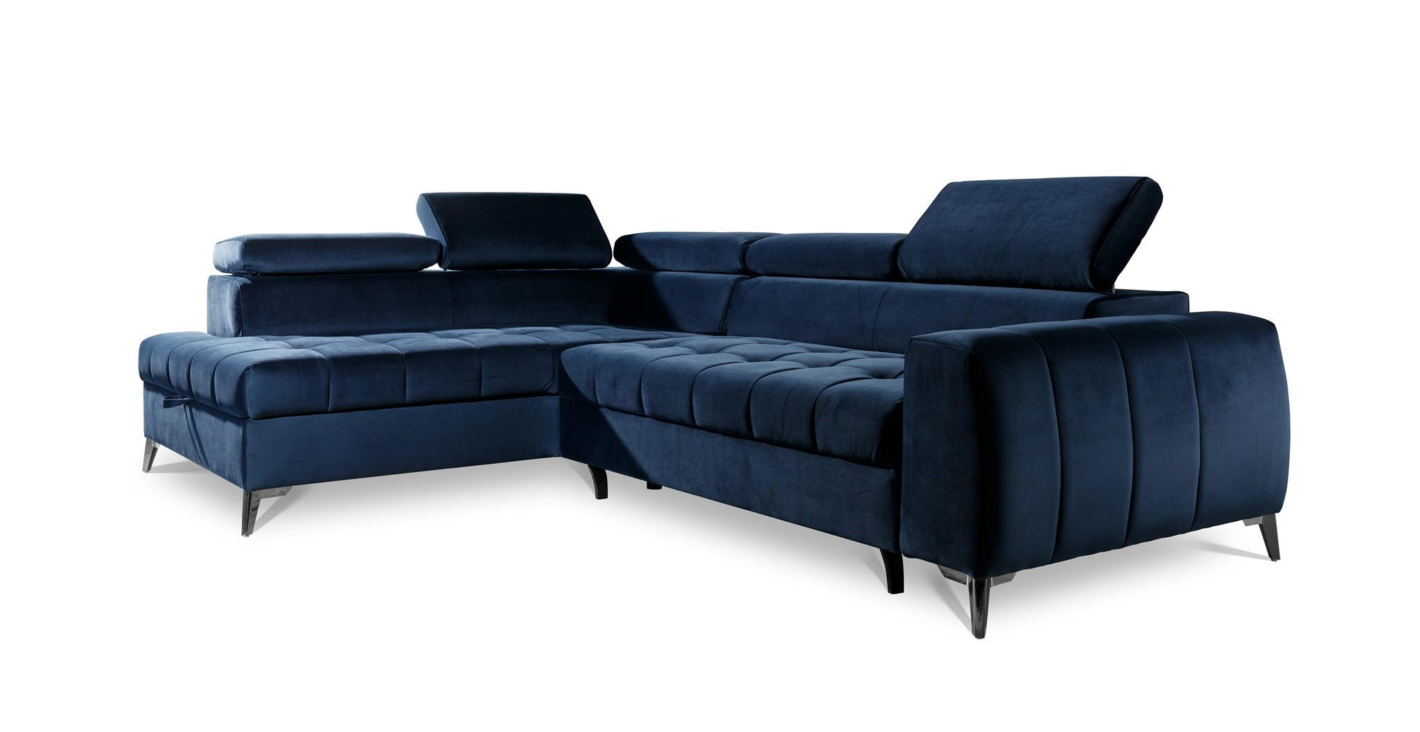 ECKSOFA Schlafsofa Agnesa In Salvador - Dunkelblau, Holzwerkstoff/Textil (275/200cm) - Fun Möbel