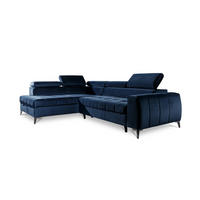 ECKSOFA Schlafsofa Agnesa In Salvador - Dunkelblau, Holzwerkstoff/Textil (275/200cm) - Fun Möbel