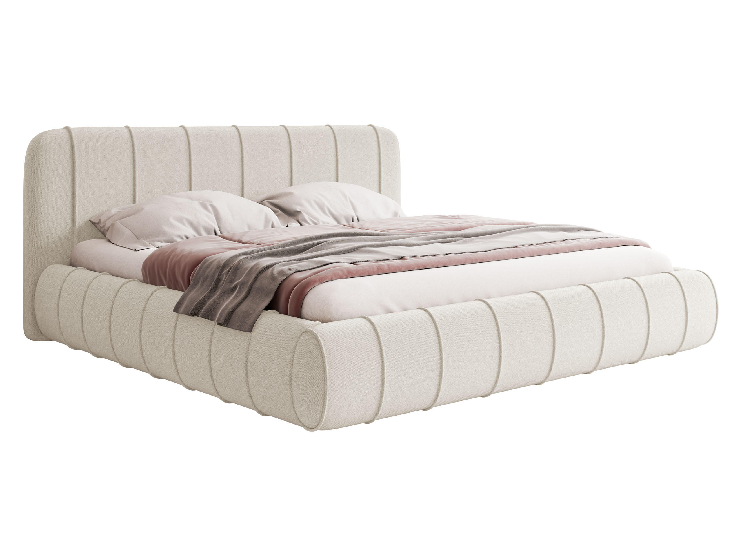 POLSTERBETT Slim XI - Creme, Holz/Holzwerkstoff (140/200cm) - MIRJAN24