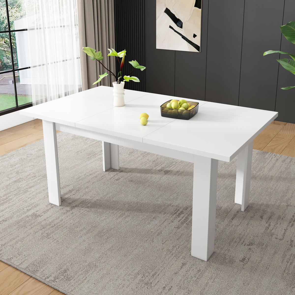 ESSTISCH 120/70 cm mit klappbarer Platte und verstecktem Stauraum aus MDF, Weiß - Weiß, Holzwerkstoff (120/70/75cm) - Redom