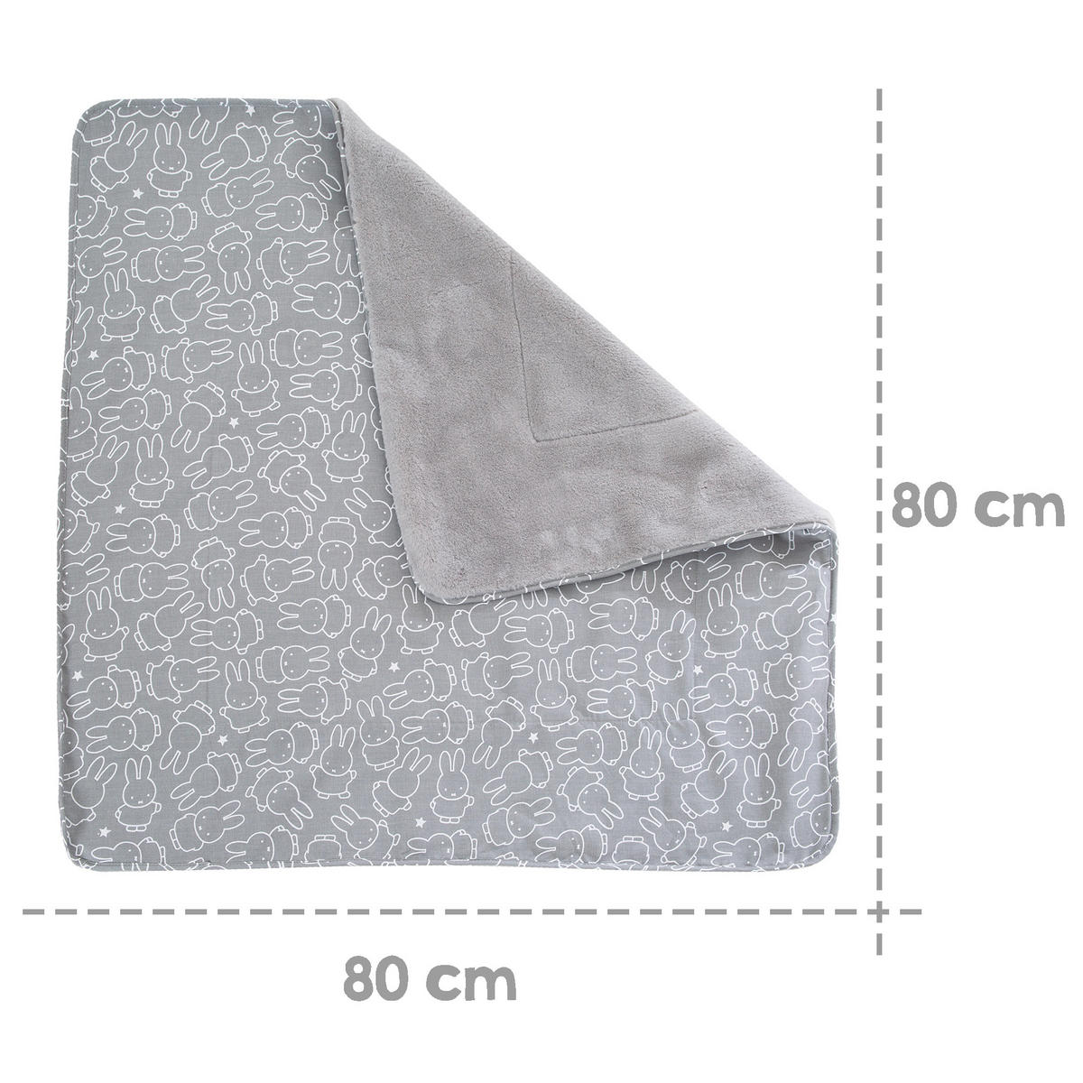 BABYDECKE 80 x 80 cm Miffy - Grau, Textil (80/80cm) - Roba