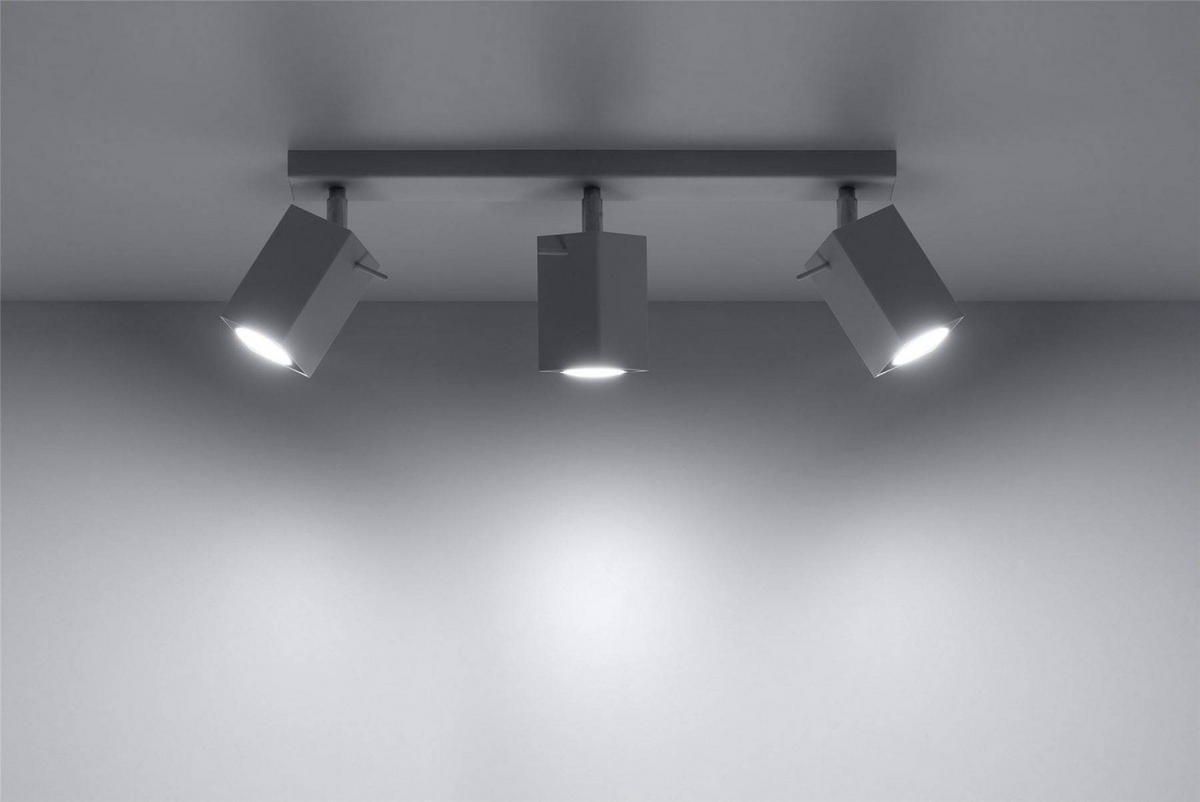 DECKENLEUCHTE Stahl Weiß 3-flammig Spots - Weiß, Metall (45/8/15cm) - Sollux Lighting