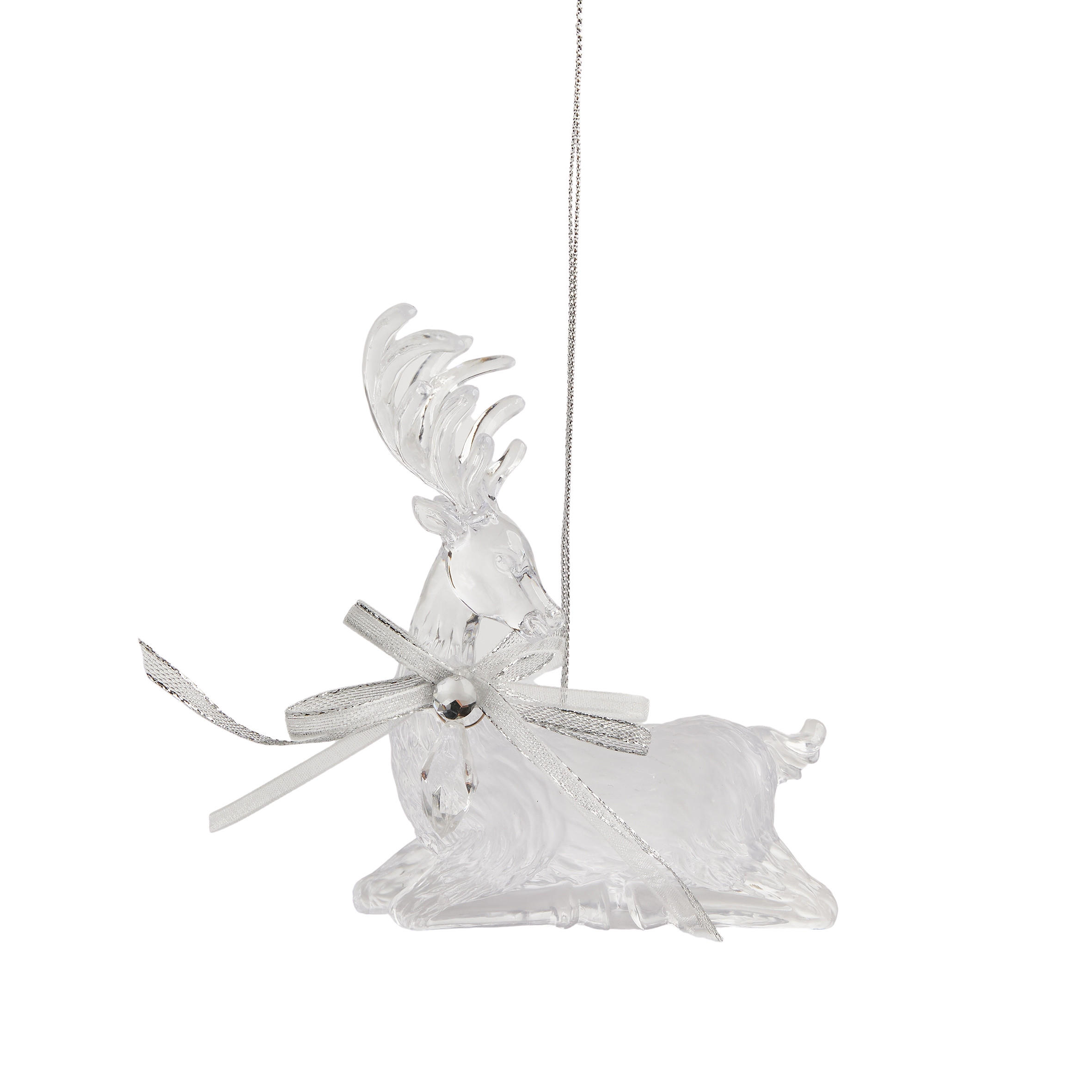 WEIHNACHTSDEKO Hängend PRANCER B, 11 x 5.5 cm, Silber, Christbaumschmuck, Weihnachtsbaumdekoration, Christmas, Xmas - Silberfarben, Kunststoff (5.5/11/8.5cm) - home&you