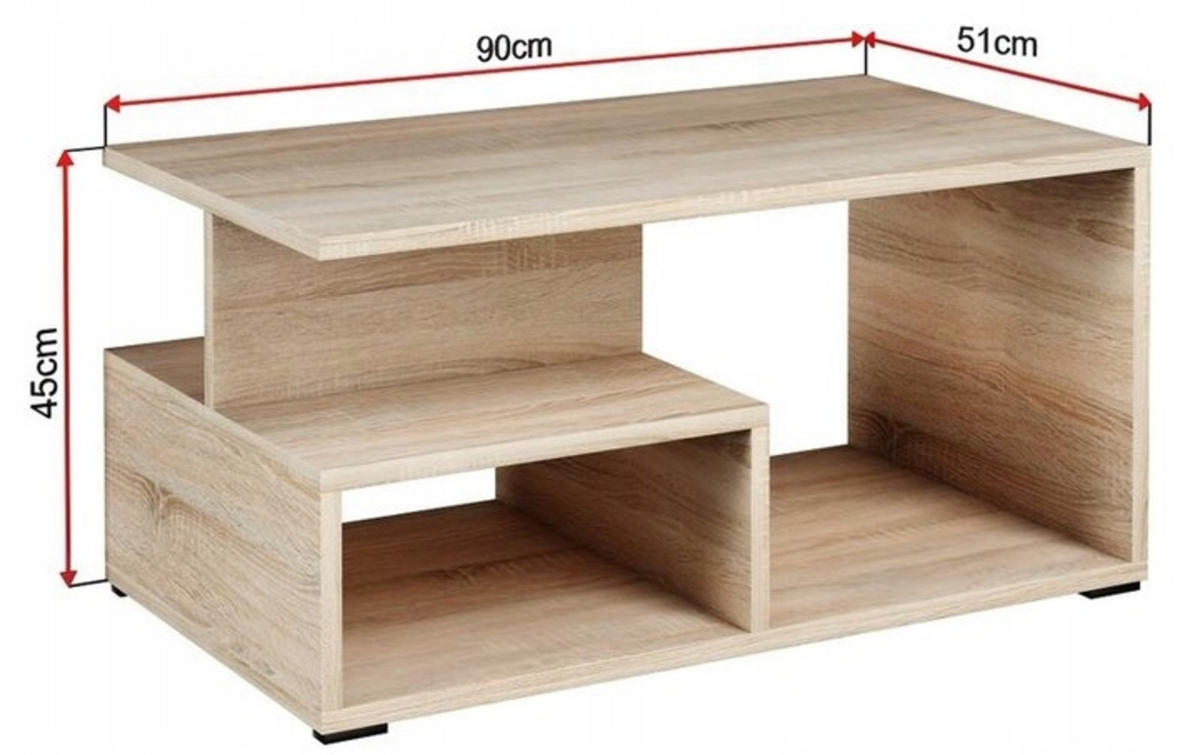 COUCHTISCH PRIMA EX3 Sonoma Eiche 90/51/45 cm - Sonoma Eiche, Holzwerkstoff (51/90/45cm) - Matkam Möbel