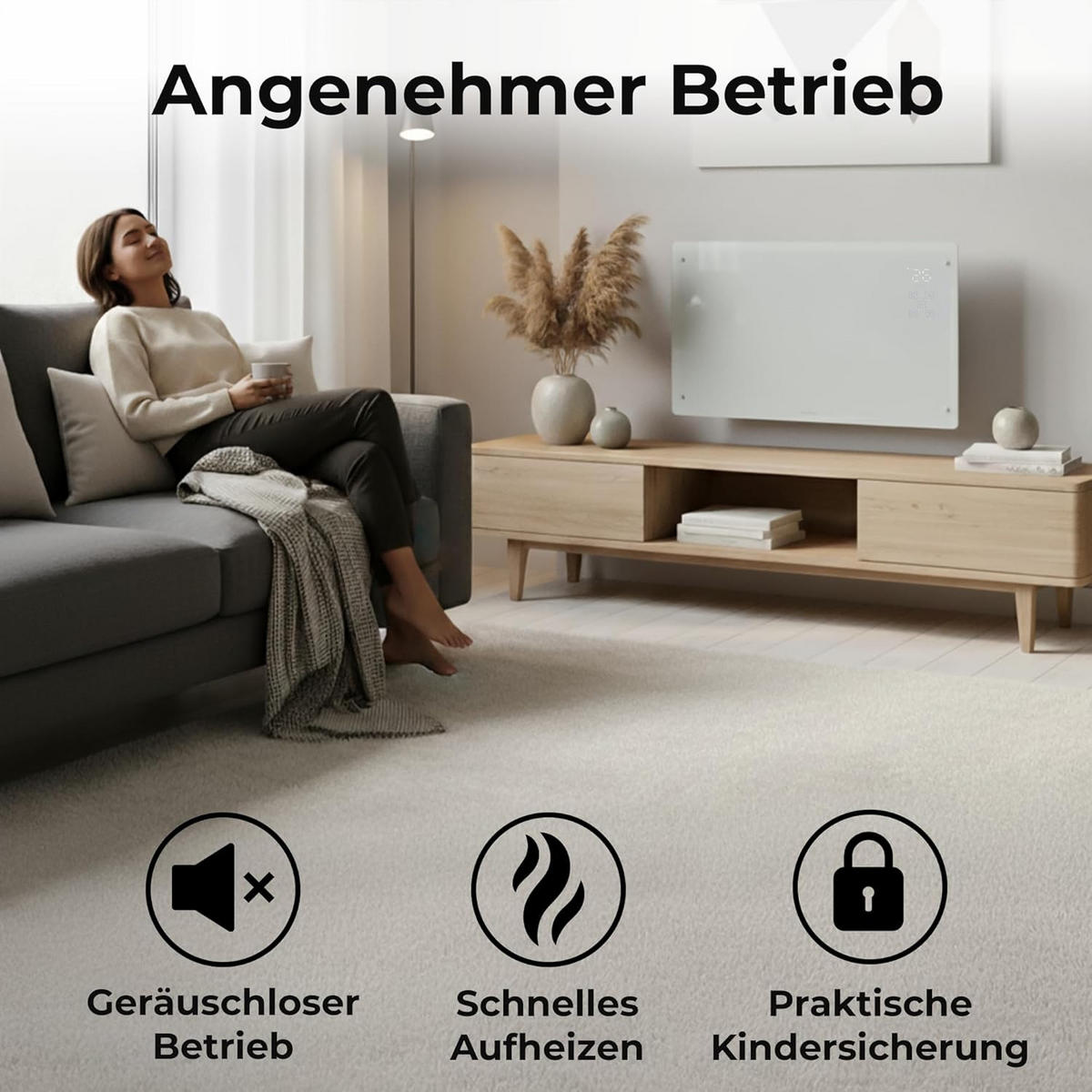 KONVEKTOR 2500 W WLAN Heizgerä - Weiß, Kunststoff/Metall (25/55/85cm) - KLAMER