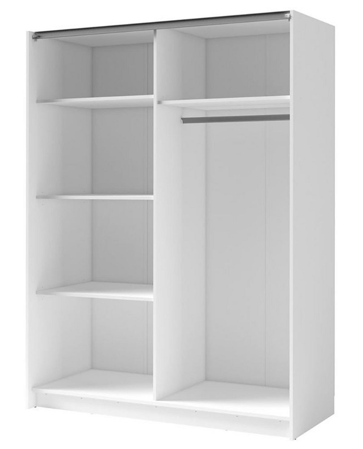 SCHWEBETÜRENSCHRANK Bayadero weiß 150 cm / 63 cm / 199 cm - Weiß/Braun, Holz/Holzwerkstoff (150/198/63cm) - Feldmann-Wohnen