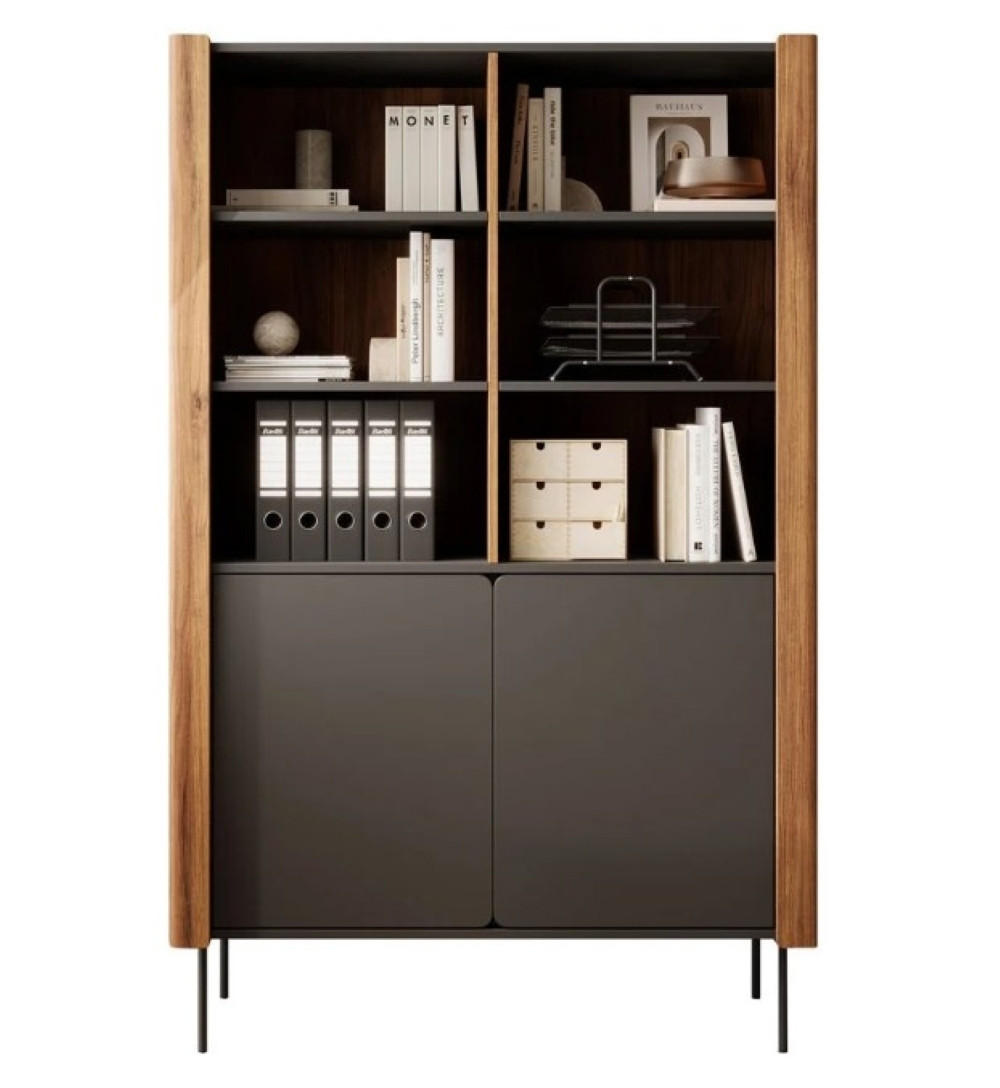 BÜCHERREGAL AVVOLGERE 105x39x167 cm, Regal Nussbaumfarben - Nussbaumfarben, Holzwerkstoff (105/167/39cm) - MASSENO