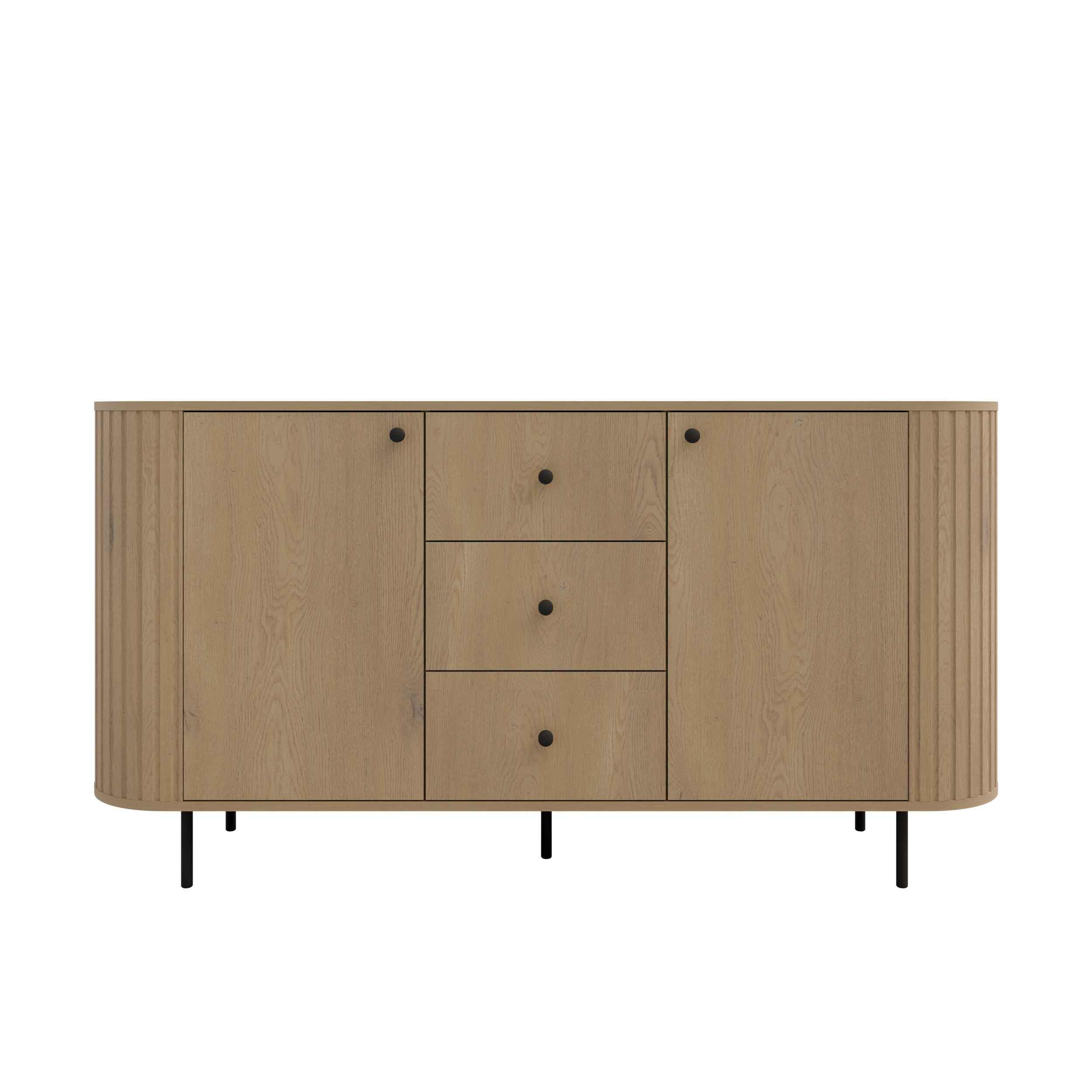 KOMMODE BOLLA 164,4/85,4/42,3cm mit 3 Schubladen 2 Türen Eichefarben - Eichefarben, Holzwerkstoff (164.4/85.4/42.3cm) - MASSENO
