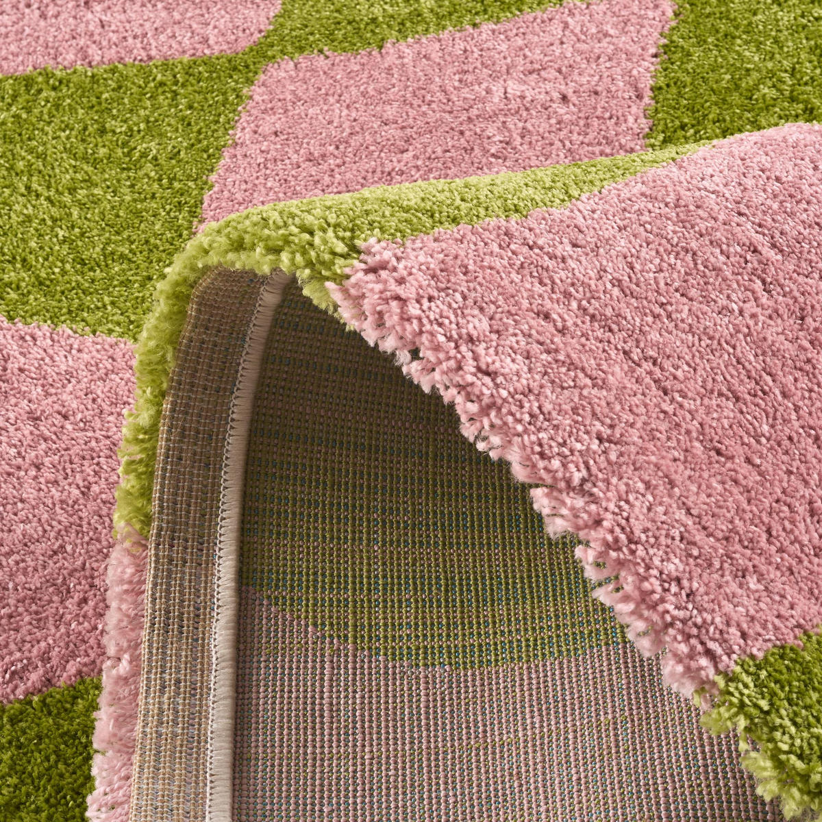 TEPPICH vintage karos grün Groovy 80x140 cm - Grün, Textil (80/140cm) - Nazar Rugs