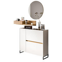 GARDEROBE-SET weiß und Artisan Eiche, Garderobe 3-teilig, 140 x 197 cm, Soft-Close, Borga - Schwarz/Weiß, Holzwerkstoff/Metall (140/197/32cm) - Inn.Furn