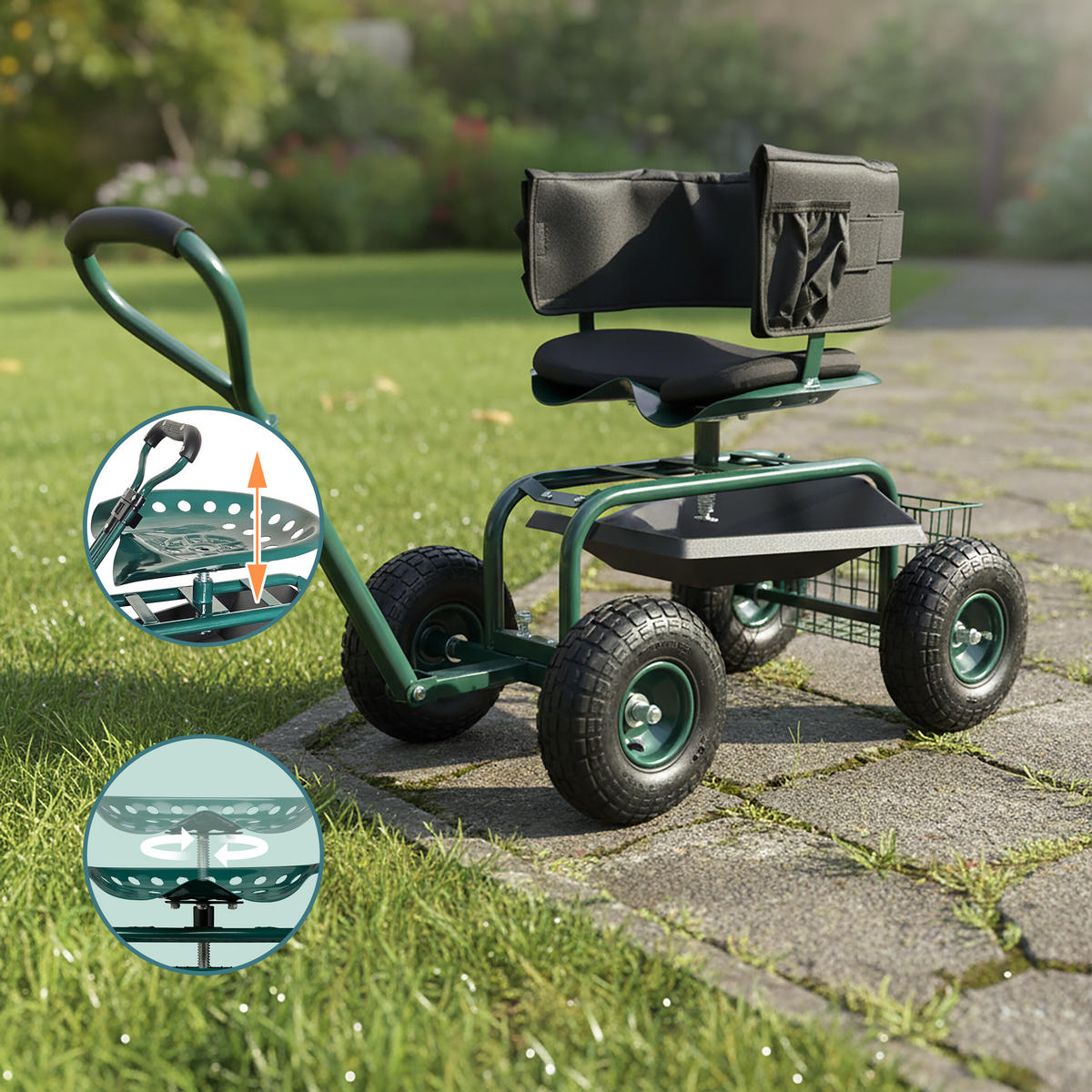 GARTENSITZ - Multicolor, Kunststoff/Metall (46/86/110cm) - Relaxdays