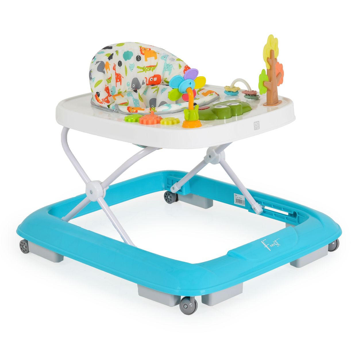 LAUFLERNHILFE Forest Lieder blau weiß Lichter Spielcenter Räder faltbar Stopper 12 kg - Blau, Kunststoff (62/58/70cm) - Moni